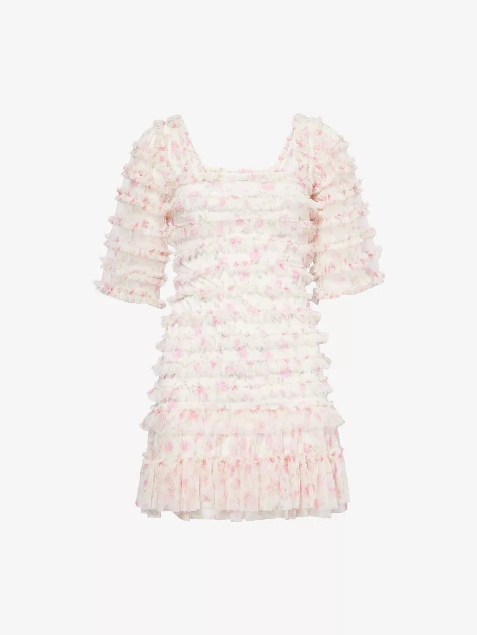 Needle & Thread Rose Ditsy Frilled Woven Mini Dress