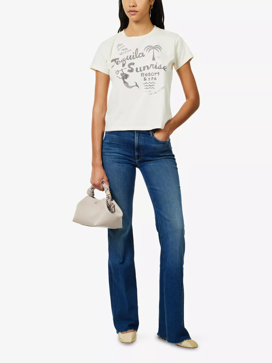 Mother The Doozy Fray Flared-Leg Denim Jeans