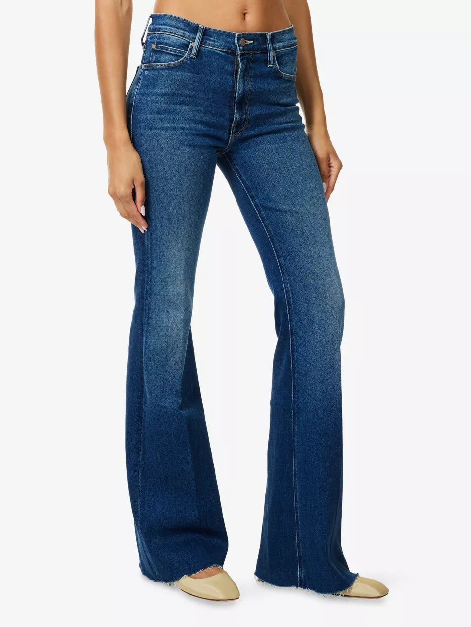 Mother The Doozy Fray Flared-Leg Denim Jeans