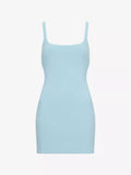 Bec + Bridge Reina Blue Open-Back Stretch-Woven Mini Dres
