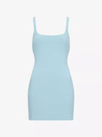 Bec + Bridge Reina Blue Open-Back Stretch-Woven Mini Dres
