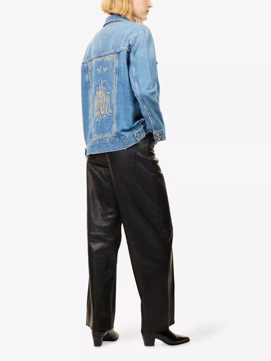 PAIGE x Disney Cinderella Story Book Cover Embroidered Wren Denim Jacket