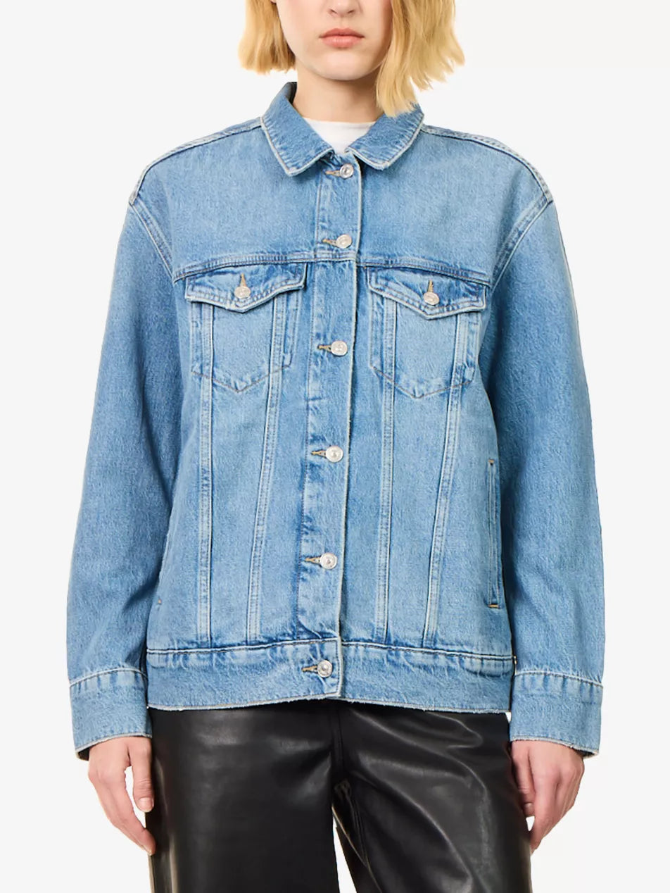 PAIGE x Disney Cinderella Story Book Cover Embroidered Wren Denim Jacket