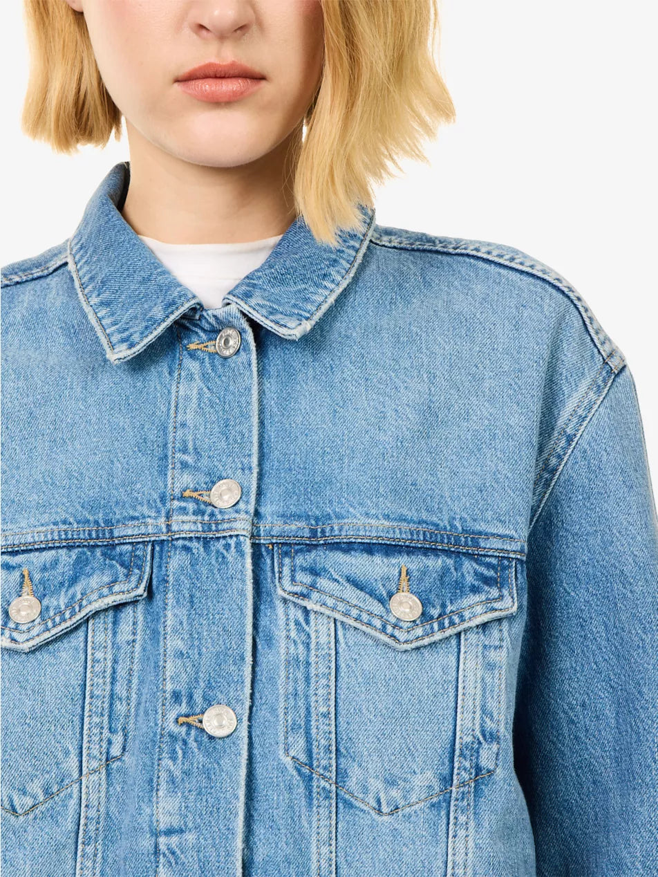 PAIGE x Disney Cinderella Story Book Cover Embroidered Wren Denim Jacket