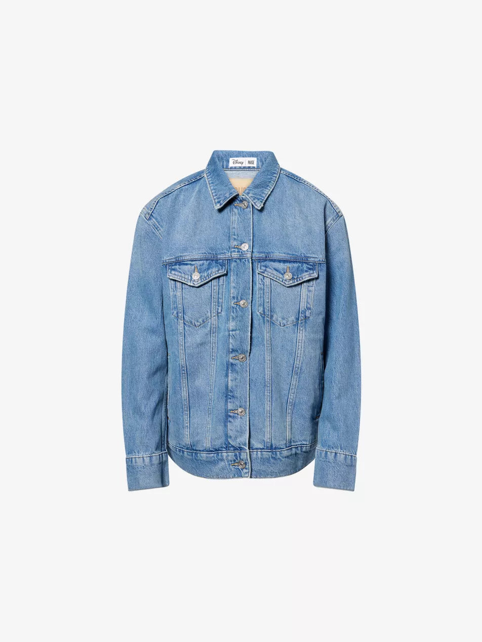 PAIGE x Disney Cinderella Story Book Cover Embroidered Wren Denim Jacket