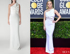 Robe colonne blanche à volants et à une épaule Warrington de Roland Mouret