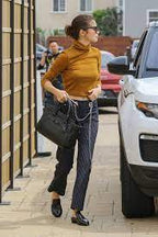 MIAOU Tommy Pinstripe Navy Chain Detail Grunge Pants Trousers - House Of Huntington