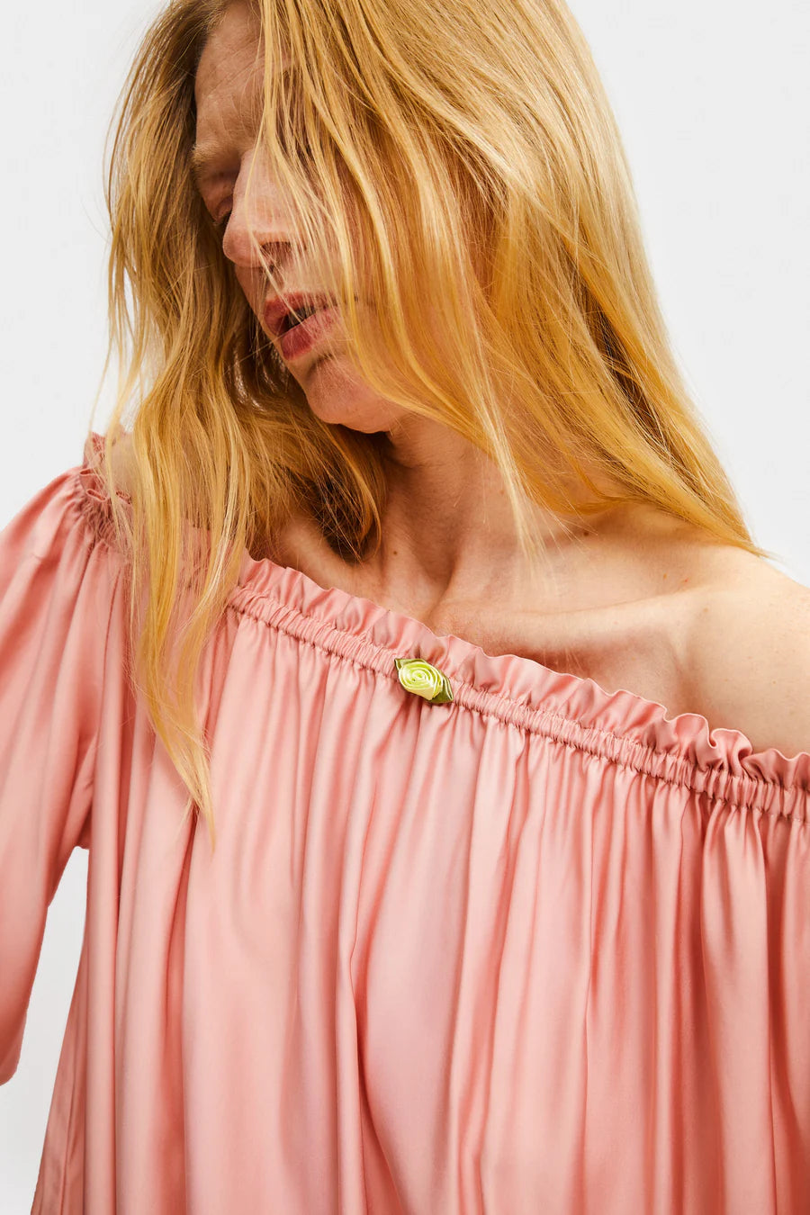 Sleeper Pink Satin Zephir Maxi Dress