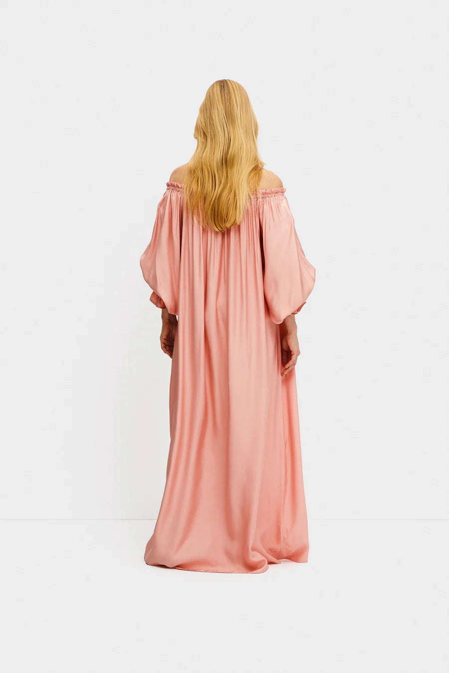 Sleeper Pink Satin Zephir Maxi Dress