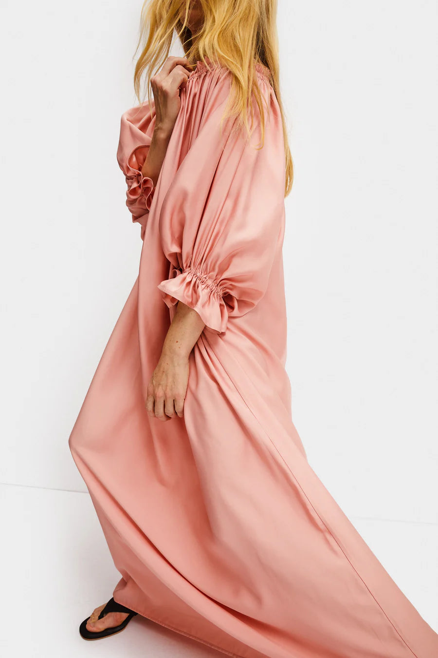 Sleeper Pink Satin Zephir Maxi Dress