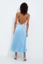 SLEEPING WITH JACQUES Francine Silk Lace Detail Slip Dress - House Of Huntington