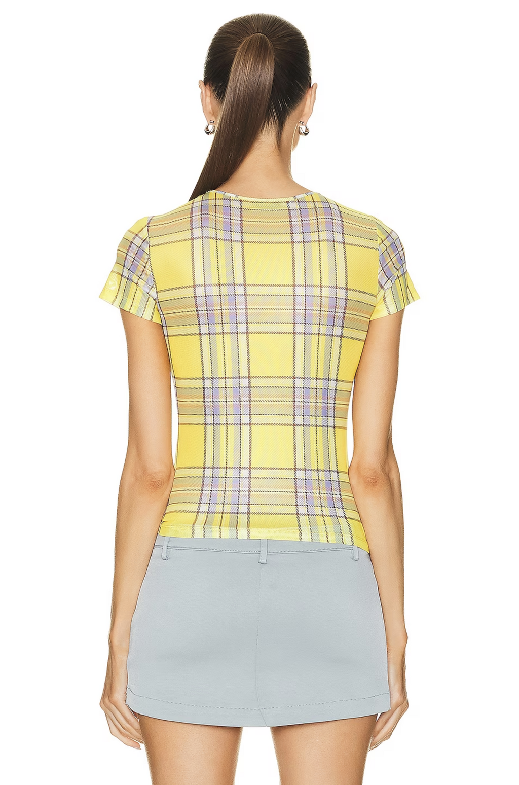 MIAOU Yellow Check Plaid Dion Mini Tee Top - House Of Huntington