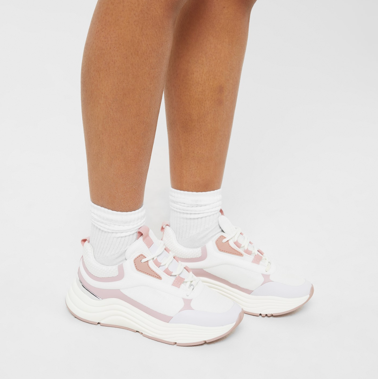 Mallet Cyrus White Mauve Womens Sneakers Trainers - House Of Huntington