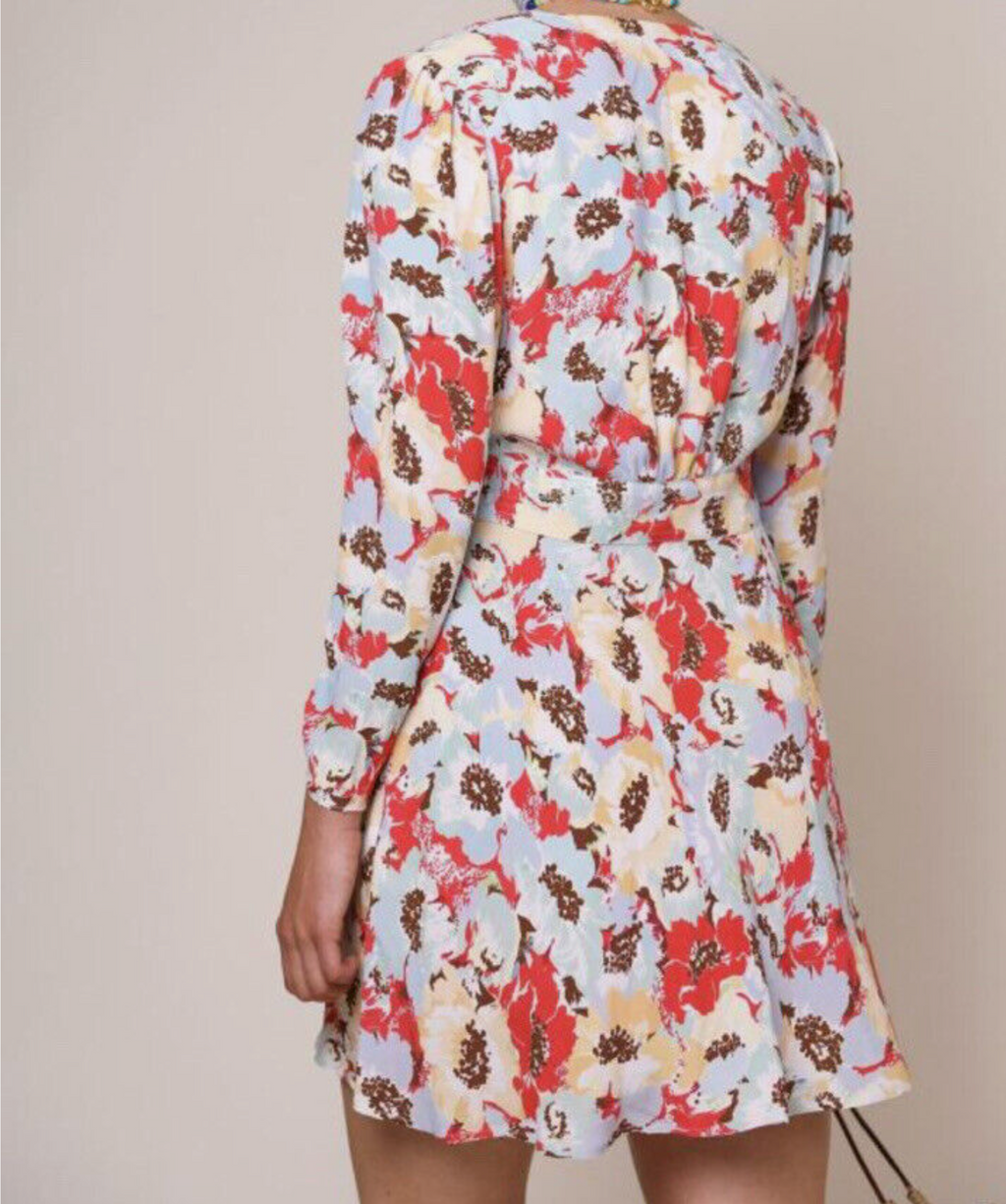 Rixo London Jules Poppies Floral Print Button Front V-Neck Summer Mini Dress - House Of Huntington