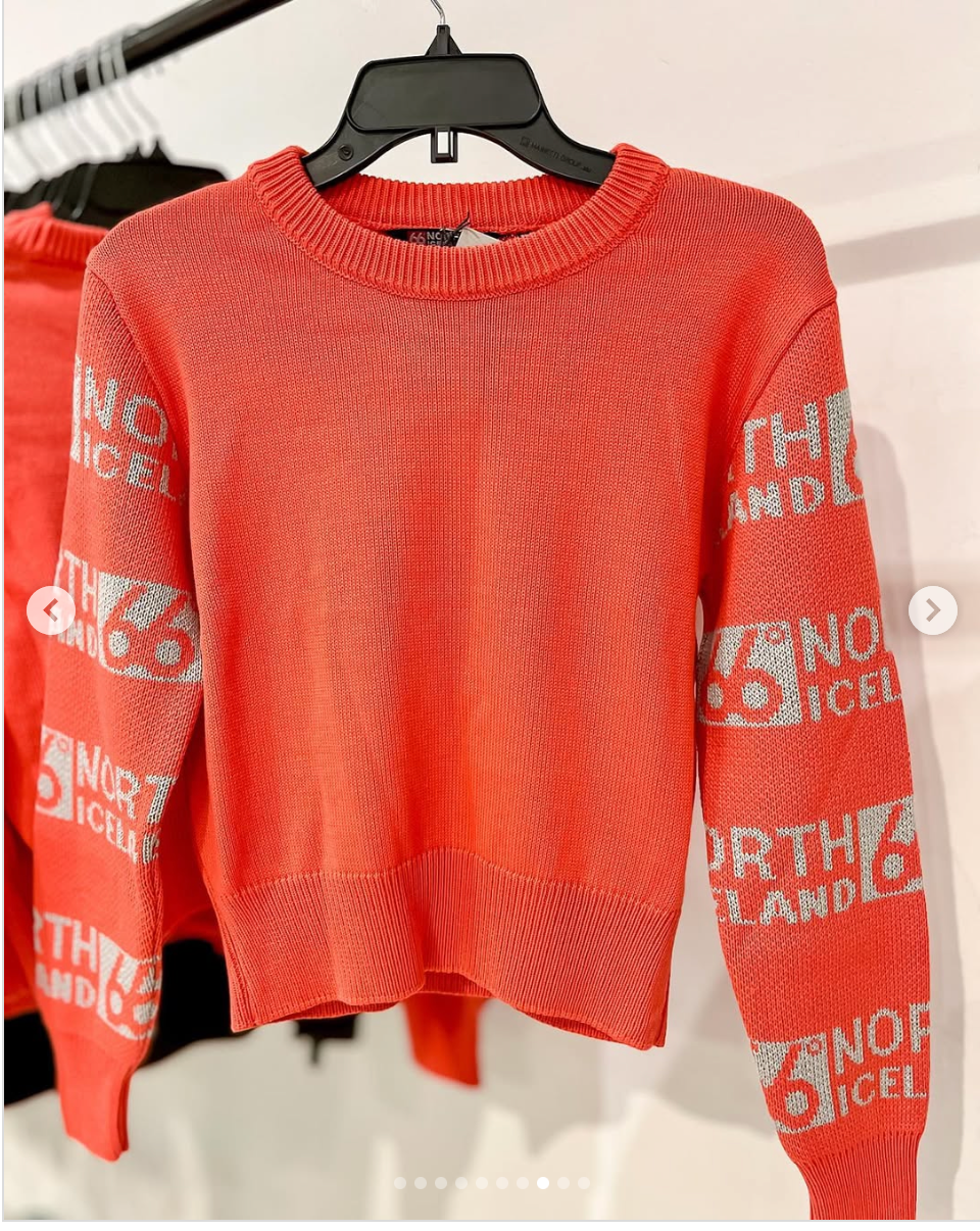 66 North Iceland Allover Logo Knit Crew Neck Ski Jumper