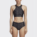 Stella McCartney Adidas Floral Print Zip-Up Tankini Bikini Top