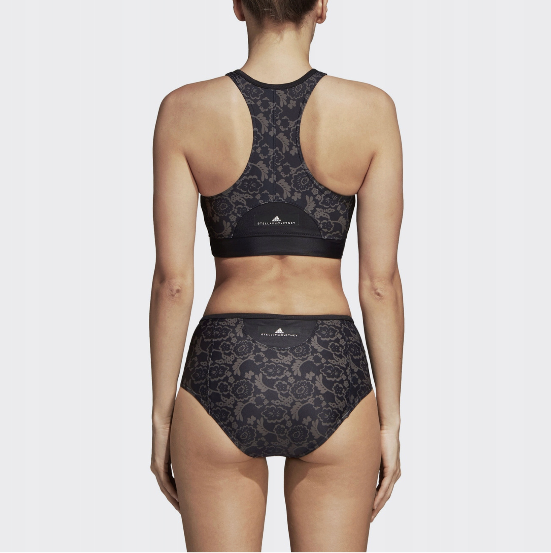 Stella McCartney Adidas Floral Print Zip-Up Tankini Bikini Top