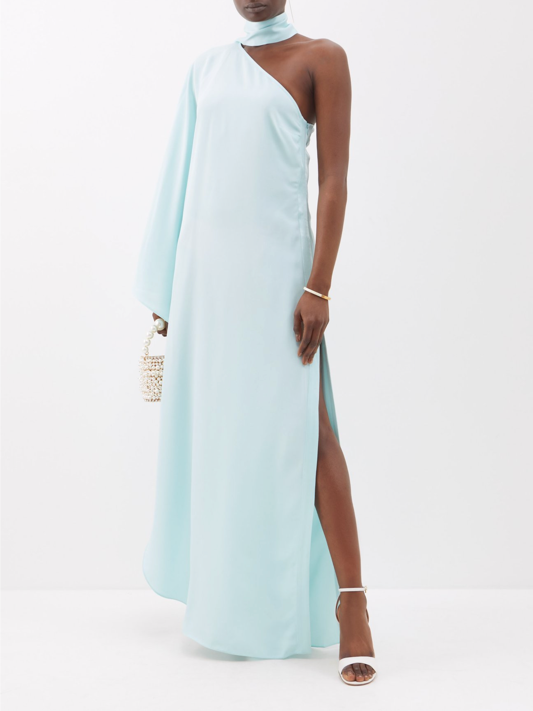 Taller Marmo Bolkan One Shoulder Crepe Gown - House Of Huntington