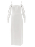 Galvan London White Valencia Off-The-Shoulder Silk-Satin Bridal Wedding Dress - House Of Huntington