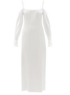 Galvan London White Valencia Off-The-Shoulder Silk-Satin Bridal Wedding Dress - House Of Huntington