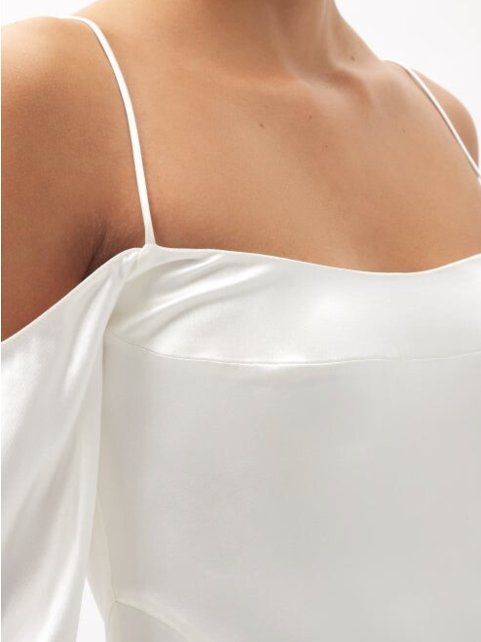 Galvan London White Valencia Off-The-Shoulder Silk-Satin Bridal Wedding Dress - House Of Huntington