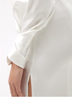 Galvan London White Valencia Off-The-Shoulder Silk-Satin Bridal Wedding Dress - House Of Huntington