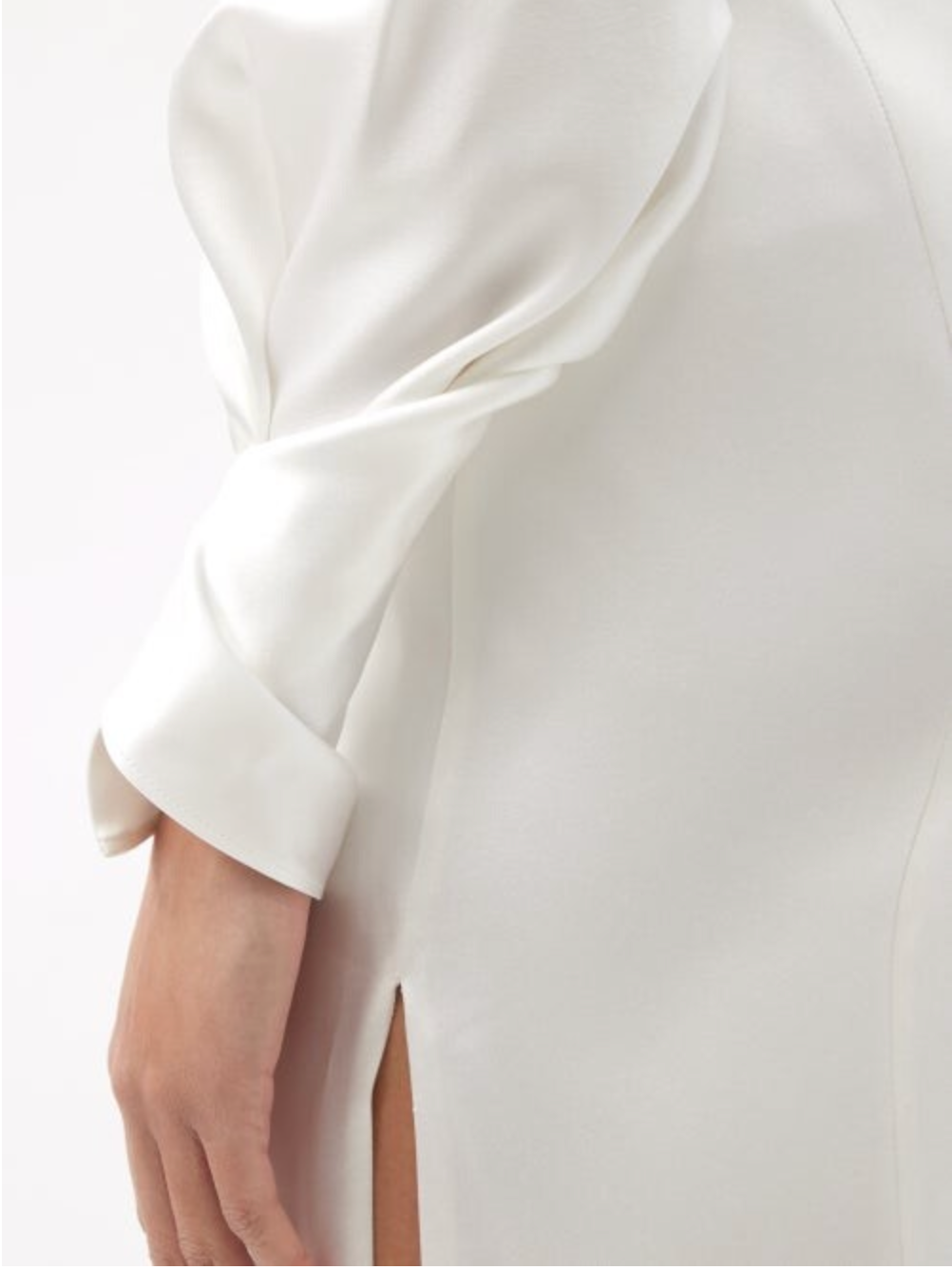 Galvan London White Valencia Off-The-Shoulder Silk-Satin Bridal Wedding Dress - House Of Huntington