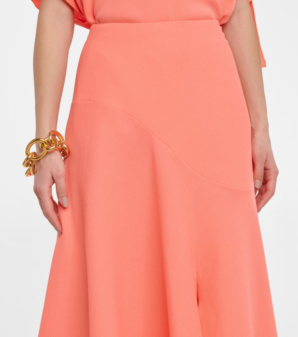 ROKSANDA Coral Adelaide Wool Crêpe Midi Skirt - House Of Huntington