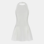 Odd Muse White Drop Hem Halterneck Mini Dress