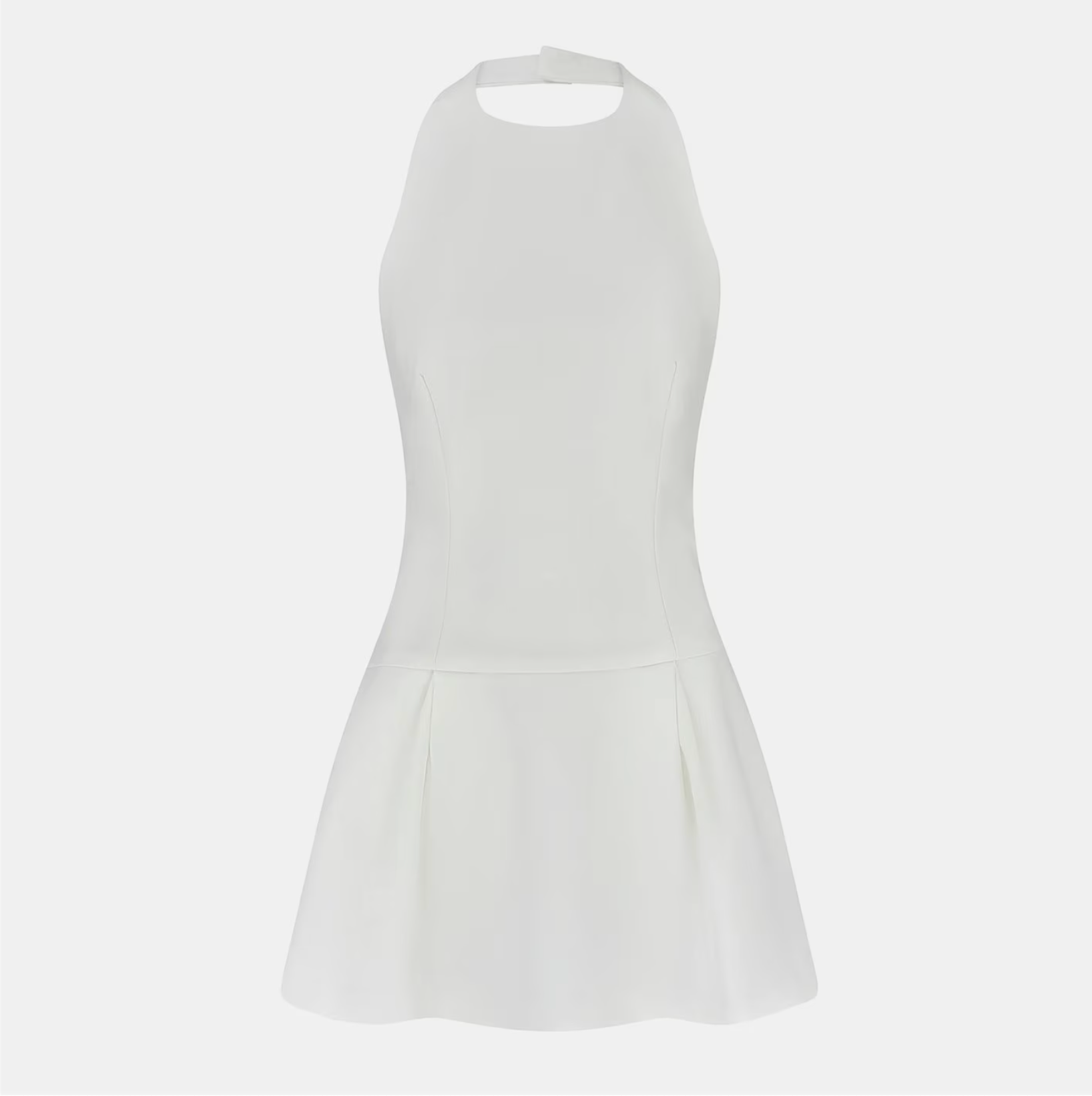 Odd Muse White Drop Hem Halterneck Mini Dress