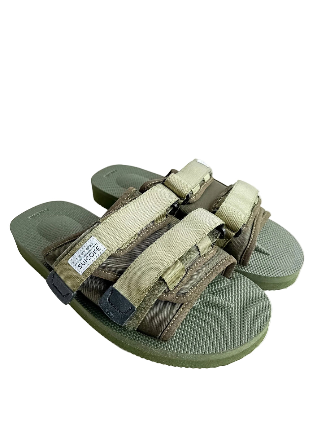 Suicoke Moto Cab Green Sandals Sliders