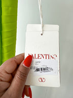 Valentino Garavani Green Pleat Detail One Shoulder Evening Occasion Gown