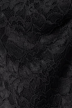 CAROLINE CONSTAS Alessia Black Floral Lace Off Shoulder Mini Dress - House Of Huntington