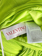 Valentino Garavani Green Pleat Detail One Shoulder Evening Occasion Gown