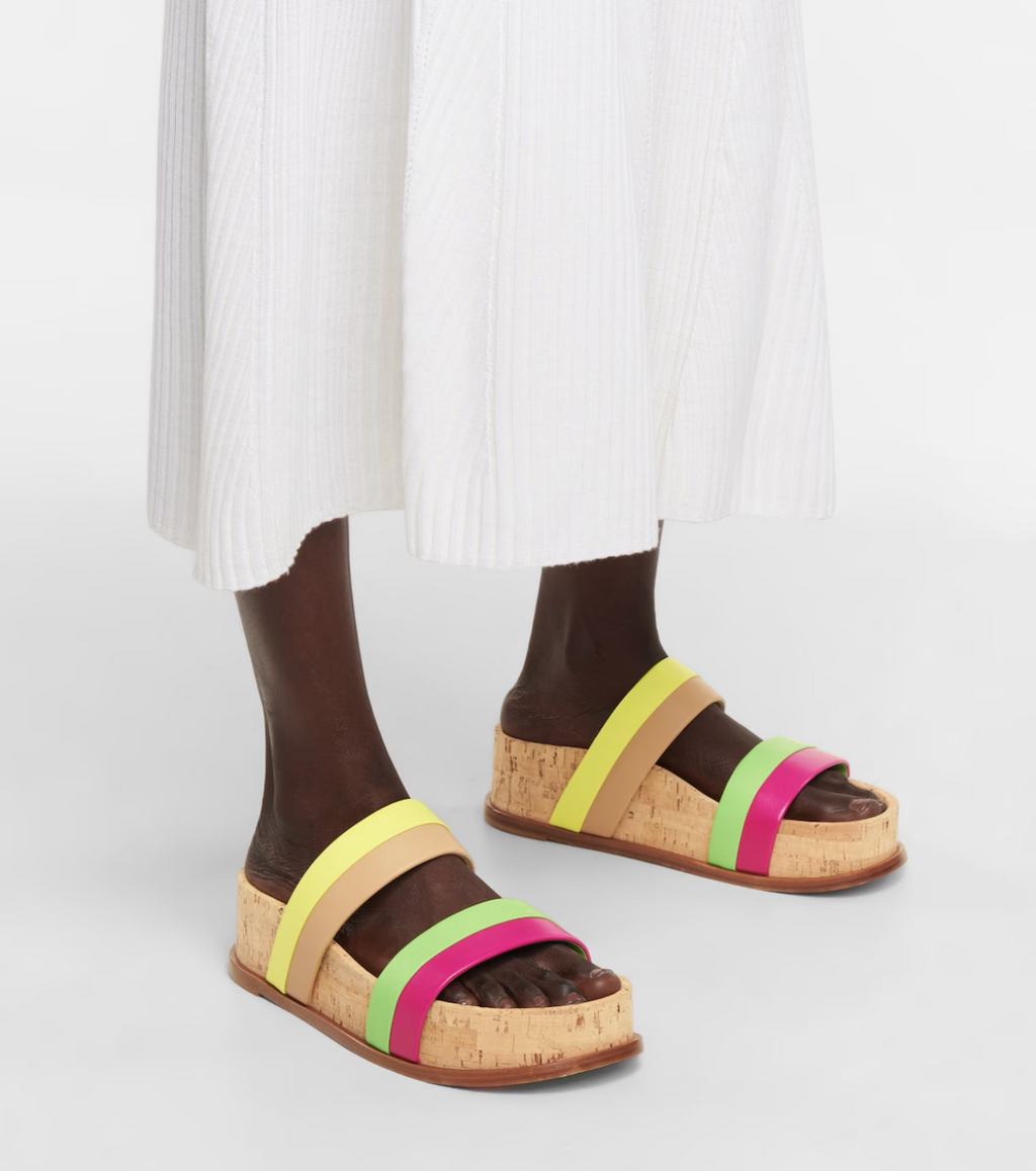 GABRIELA HEARST Striker Multicolour Stripe Strap Summer Sandals