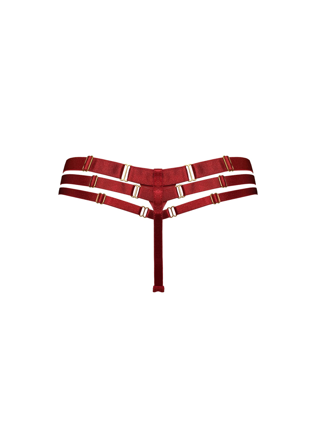 Bordelle Signature Art Deco Burnt Red Multi-Strap Thong - House Of Huntington