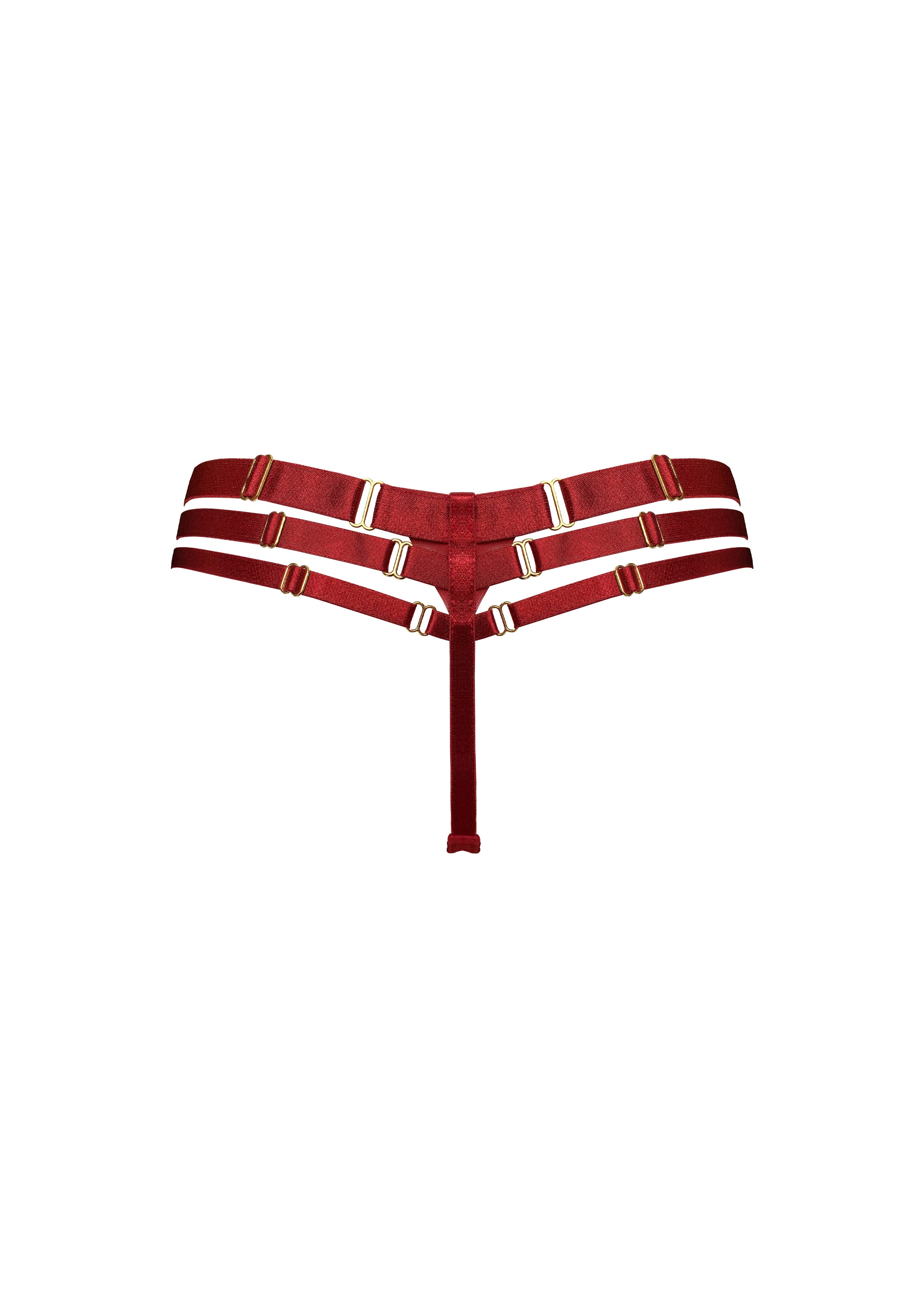 Bordelle Signature Art Deco Burnt Red Multi-Strap Thong - House Of Huntington
