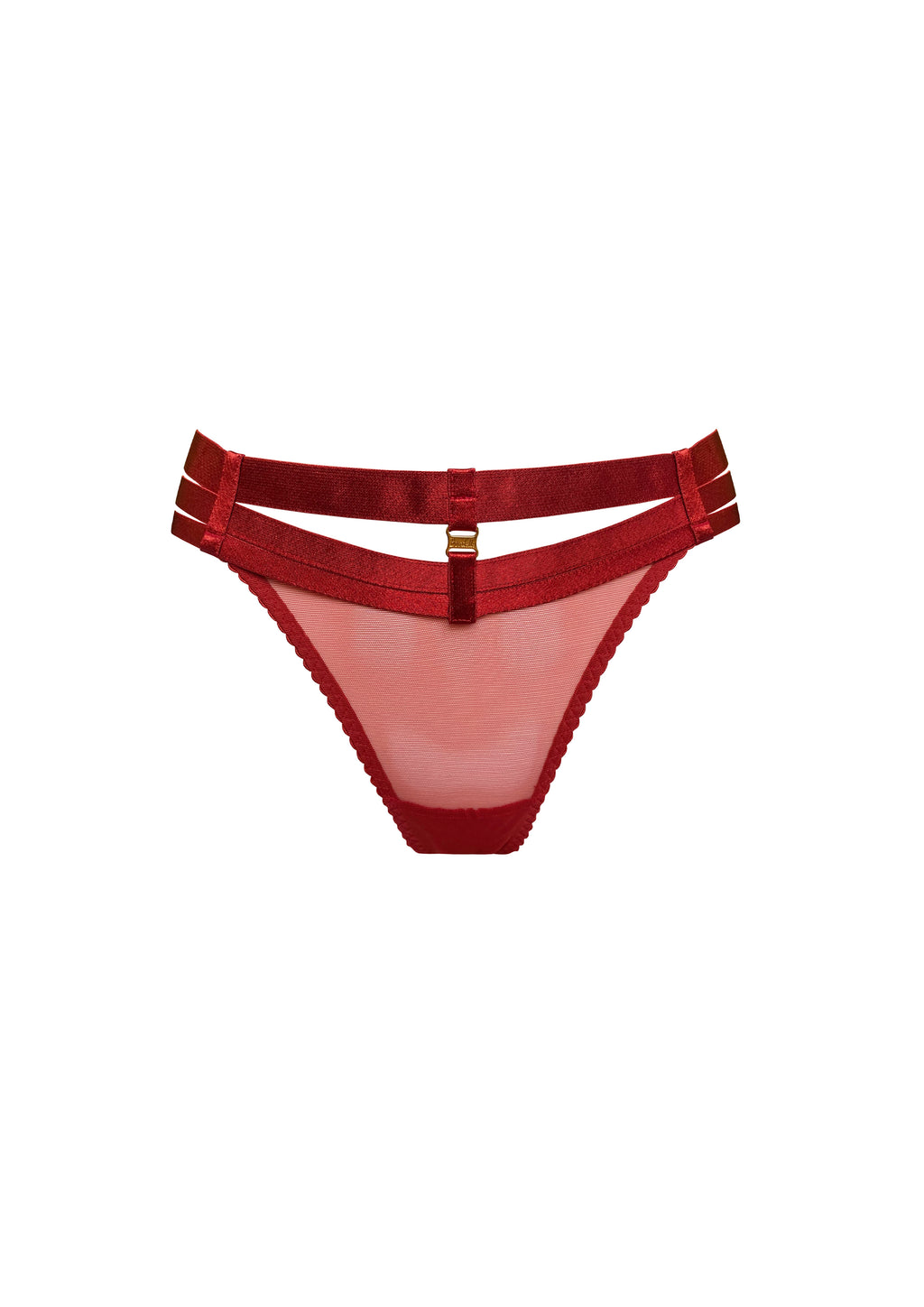 Bordelle Signature Art Deco Burnt Red Multi-Strap Thong - House Of Huntington