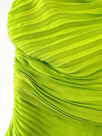 Valentino Garavani Green Pleat Detail One Shoulder Evening Occasion Gown