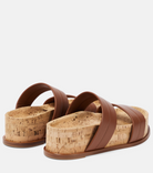 Gabriela Hearst Striker Leather Sandals Summer Chic Cognac Brown - House Of Huntington