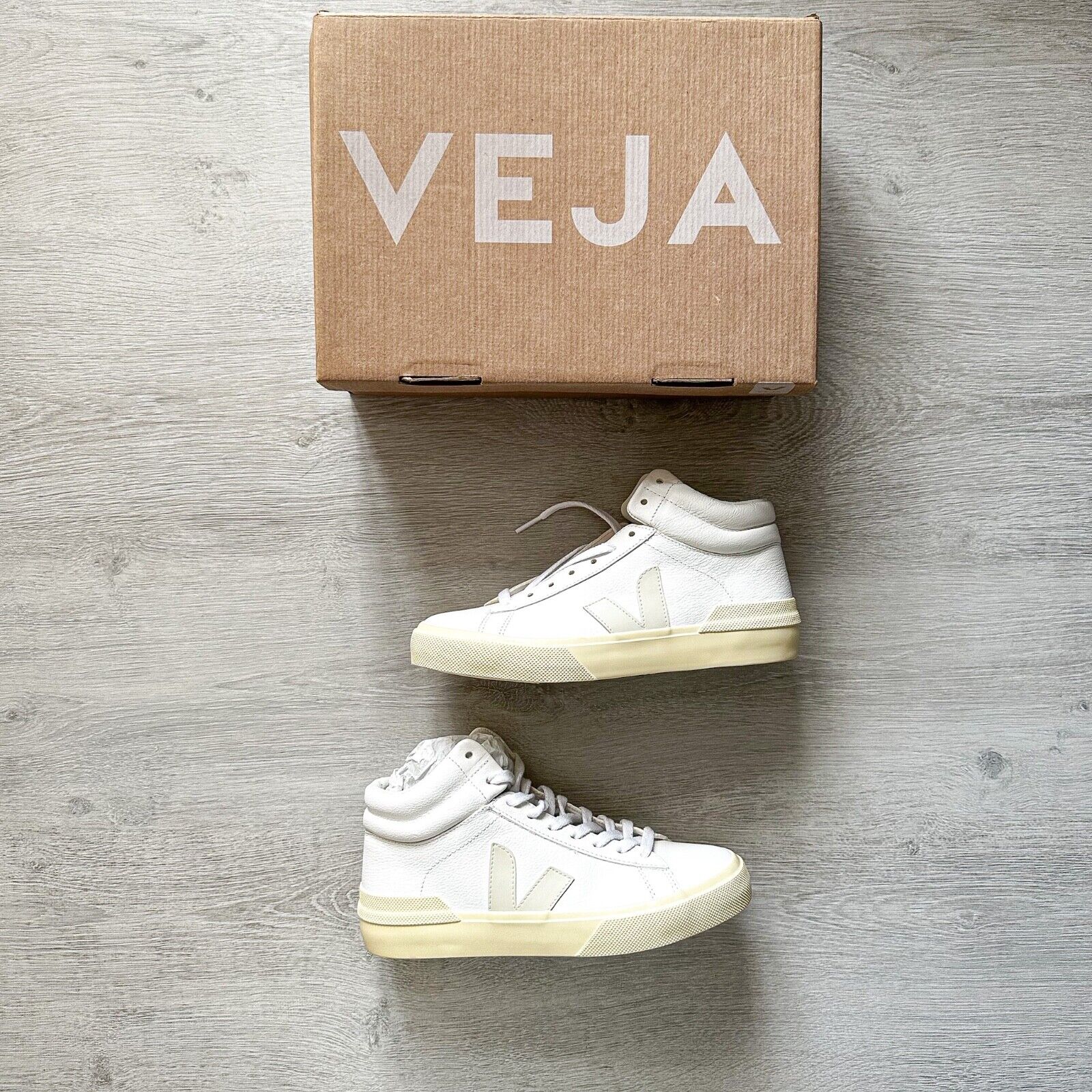 VEJA Minotaur White Leather High Top Trainers - House Of Huntington
