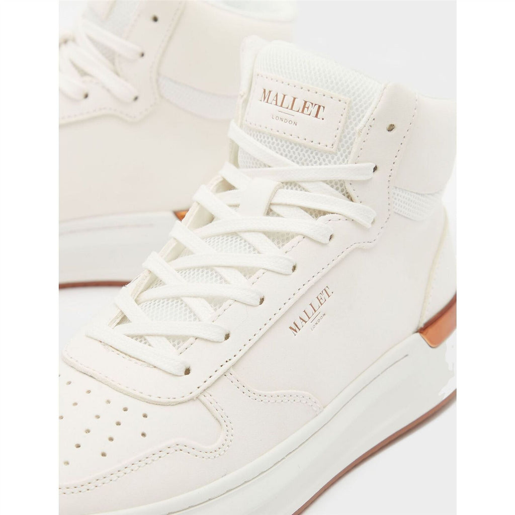 Mallet Hoxton Mid-Top Trainers in White Women's - House Of Huntington