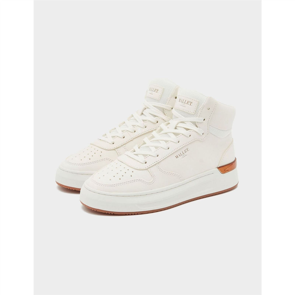Mallet Hoxton Mid-Top Trainers in White Women's - House Of Huntington