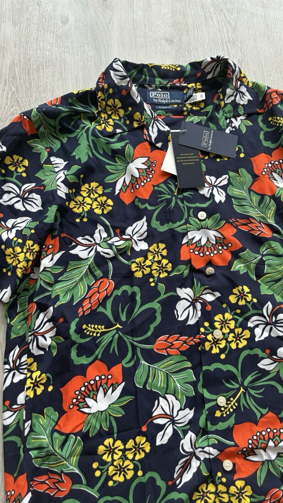 Polo Ralph Lauren Tropical Hawaiian Navy Floral Shirt