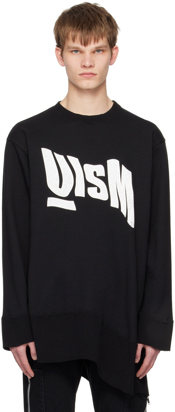 Sweat-shirt asymétrique noir Undercoverism avec logo USM