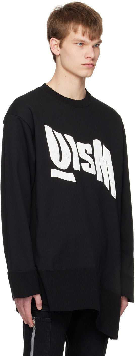 Sweat-shirt asymétrique noir Undercoverism avec logo USM