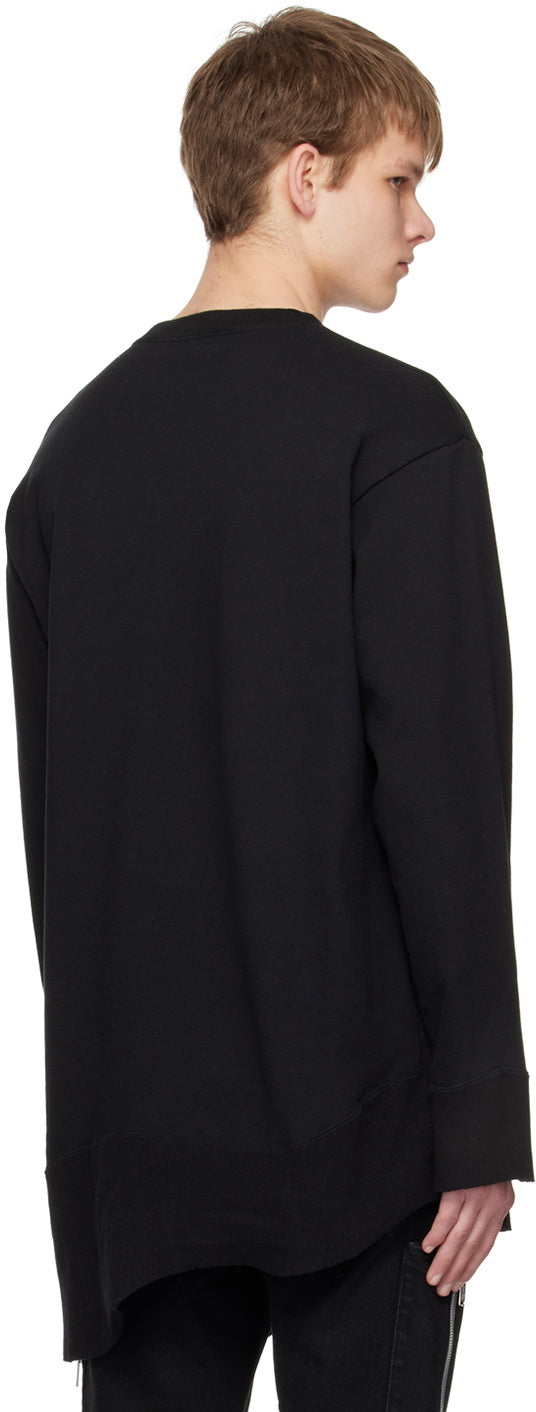 Sweat-shirt asymétrique noir Undercoverism avec logo USM