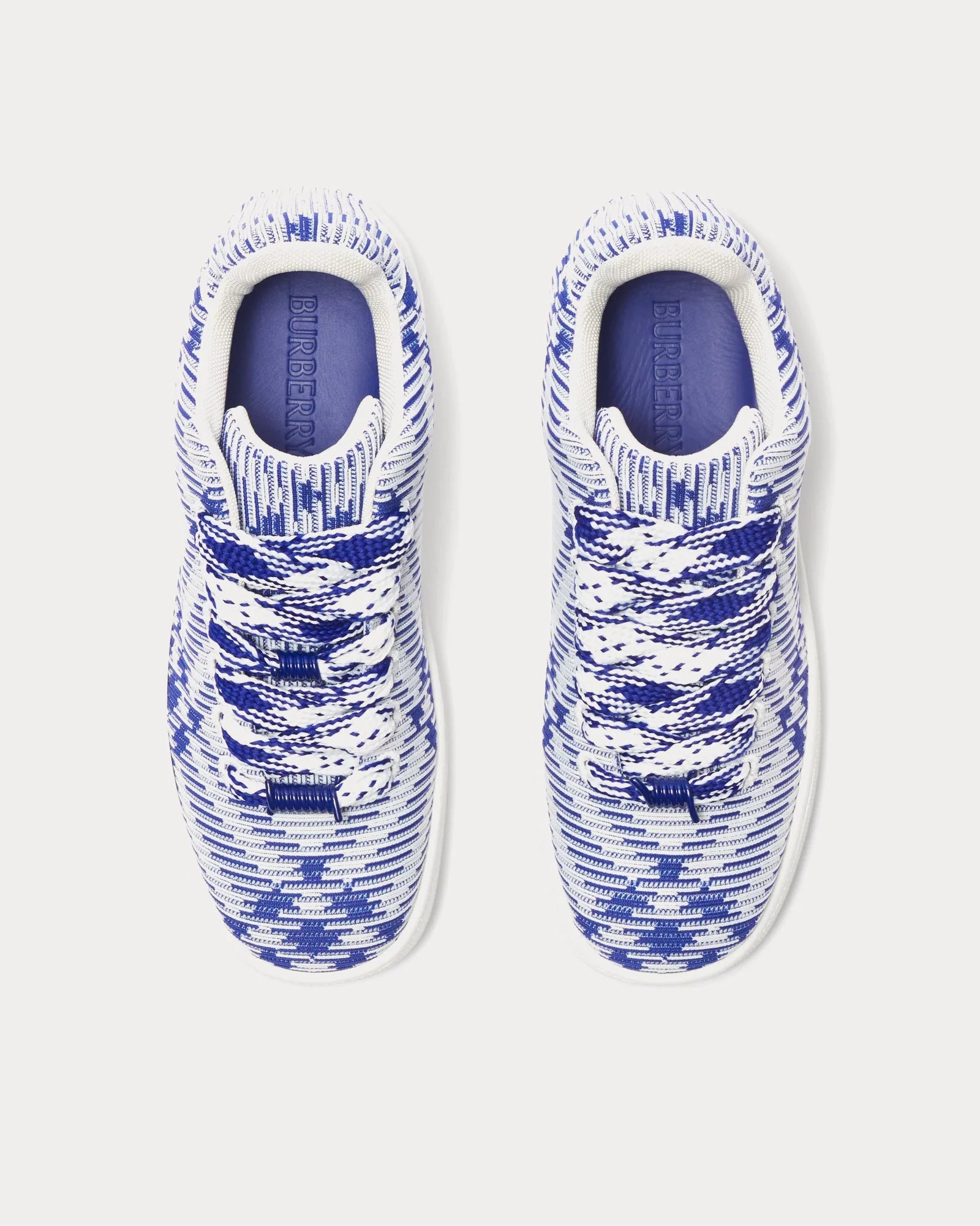 Burberry Check Knit Box Sneakers Blue