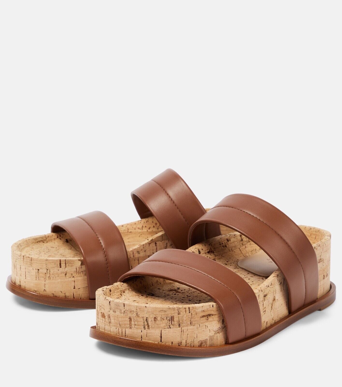 Gabriela Hearst Striker Leather Sandals Summer Chic Cognac Brown - House Of Huntington