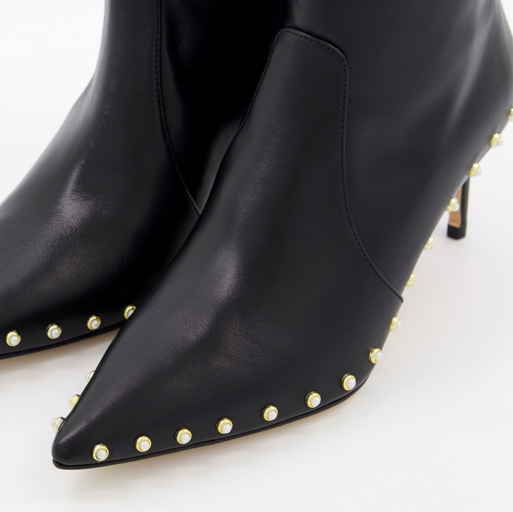 STUART WEITZMAN Pearl Detail Pointy Toe Ankle Heel Booties (EU 36.5)